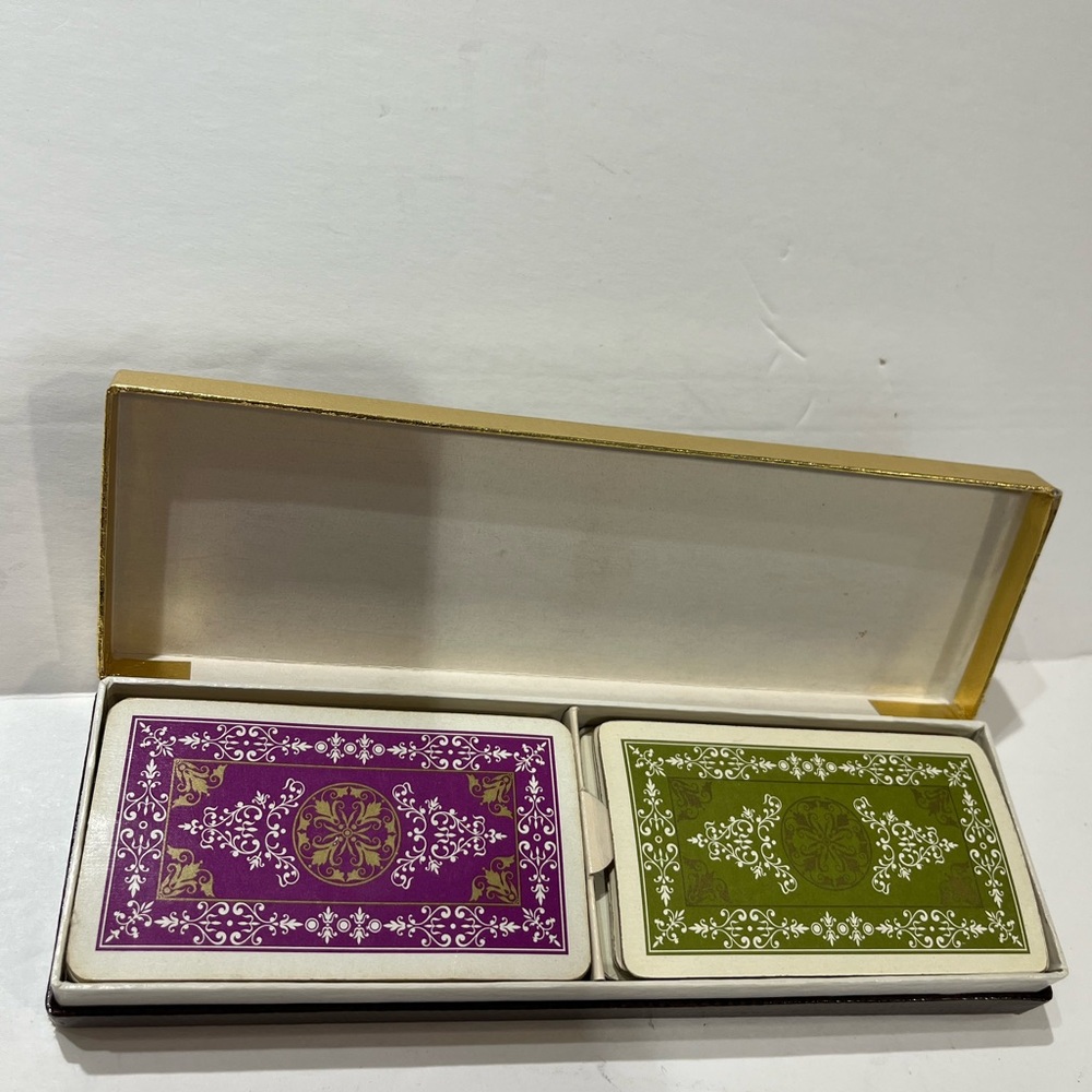 Vintage Kings Bridge Cadette double deck playing cards, with beautiful leather - Picture 3 of 6